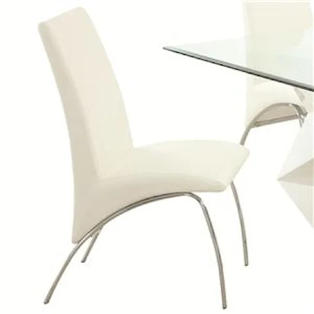 Contemporary Leatherette and Metal Dining Chair